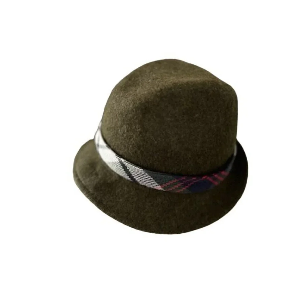 BILLIONARE Bucket Hat Made in Italy 100% Wool Hunter Green
